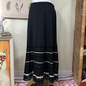 90s Y2k Beaded Velvet Lace Mesh Maxi Skirt Dark Coquette Romantic Vampire L 14